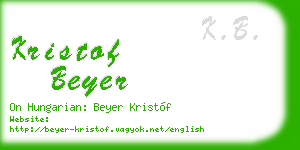 kristof beyer business card